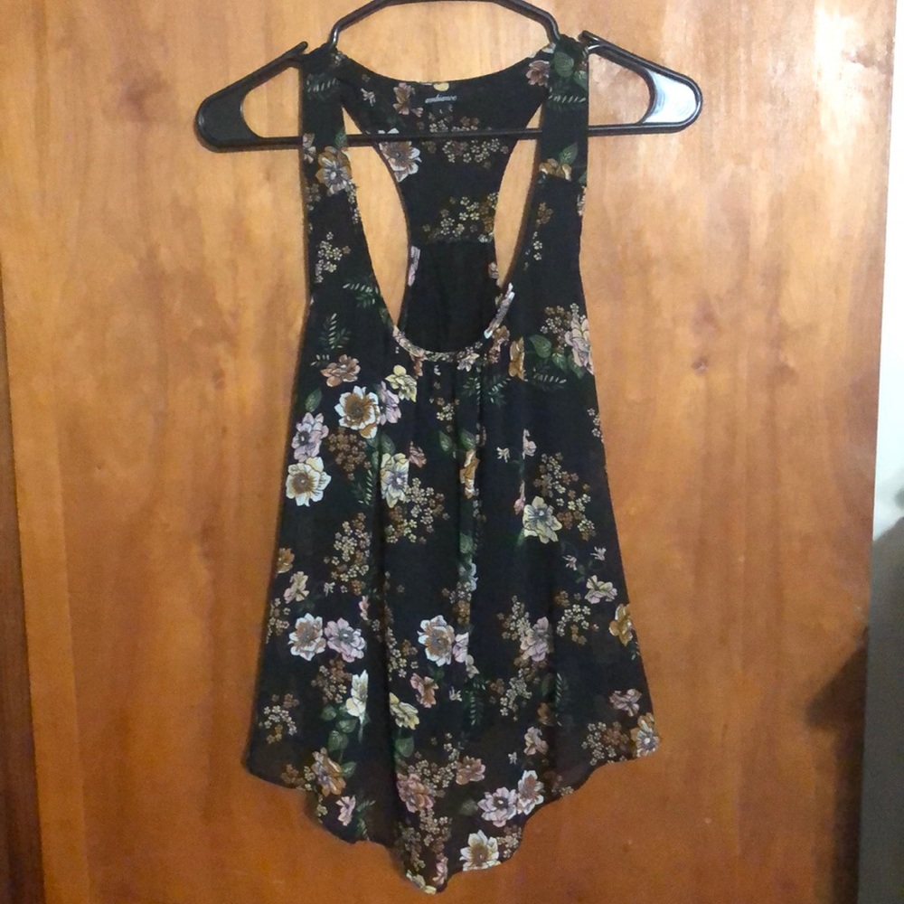 Large ambiance black floral top